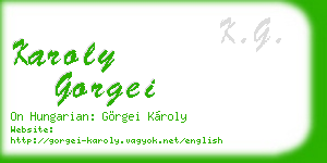 karoly gorgei business card